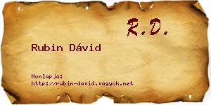 Rubin Dávid névjegykártya